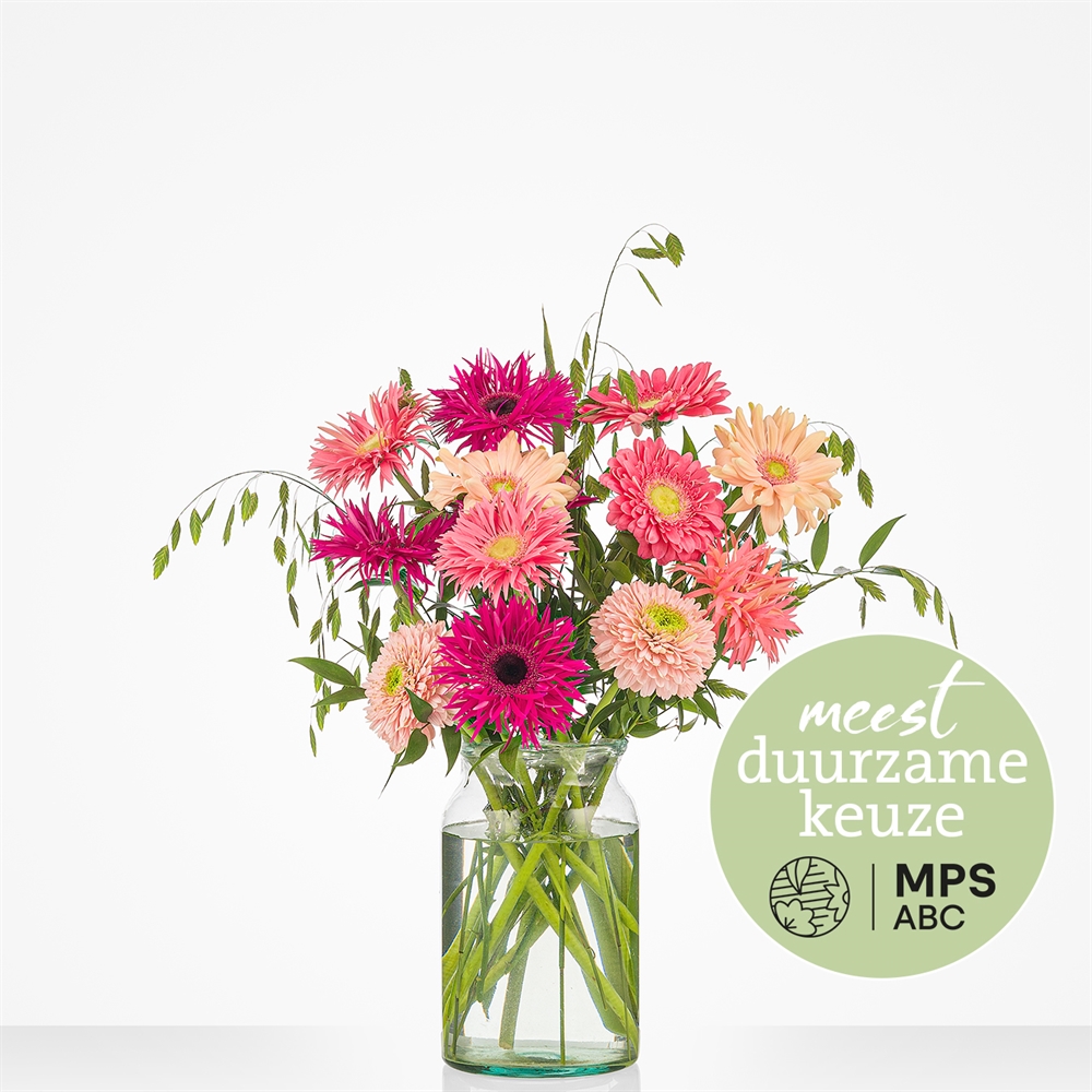 Groen gekeurd gerbera boeket